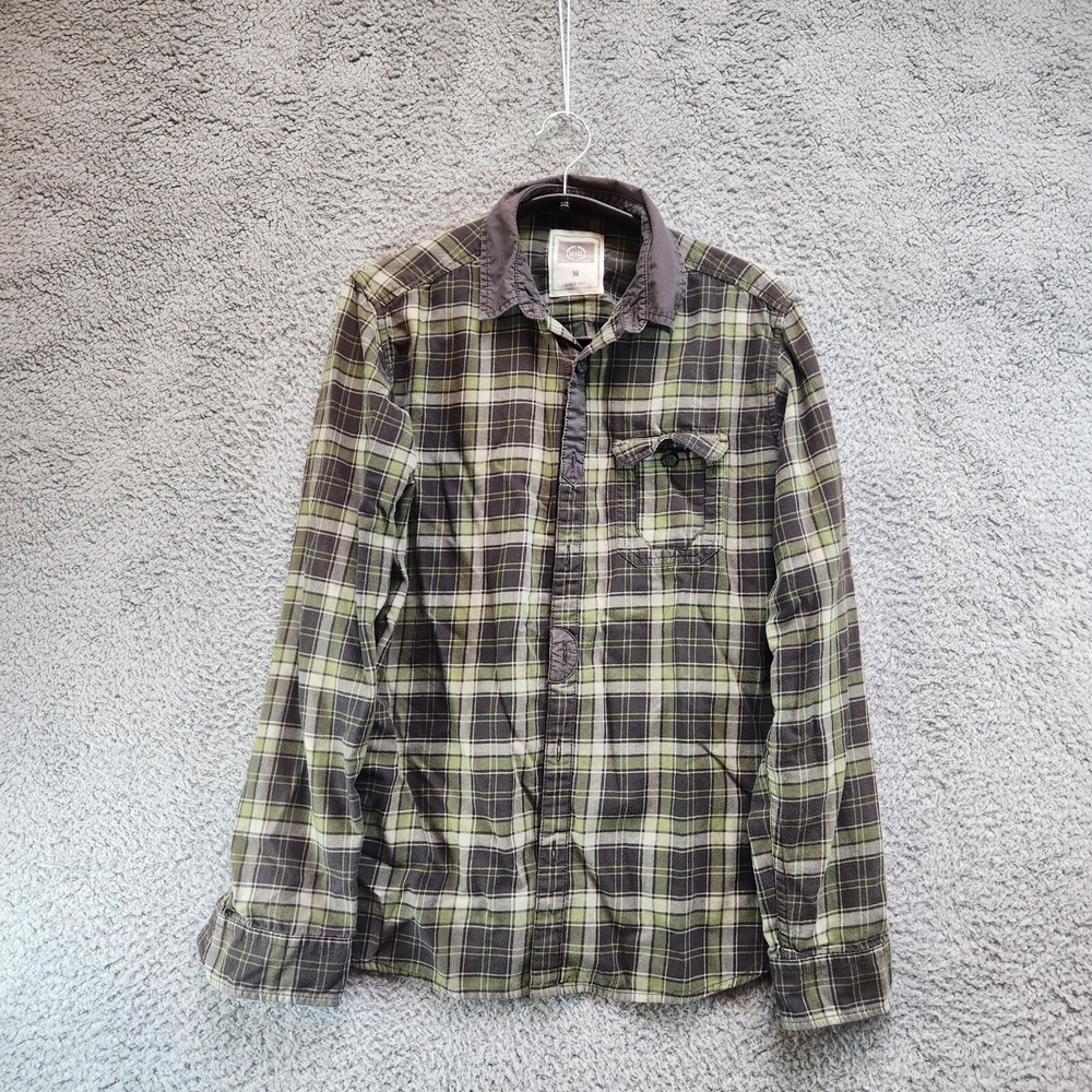 Rig Utility Shirt Men's Medium Plaid 100% Cotton Long Sleeve Pockets Button Up